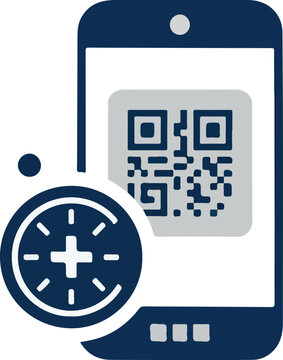 Digital Access Time Management with Mobile QR Code Icon
