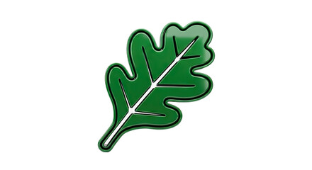 Obraz premium 3D Green Oak Leaf Icon