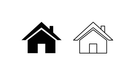 Fototapeta premium Simple house icons in black and white color scheme design Vector