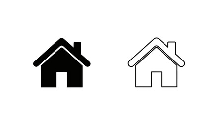 Obraz premium Simple house icons in black and white colors Vector
