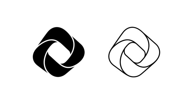 Camera lens aperture blades icon design concept Vector