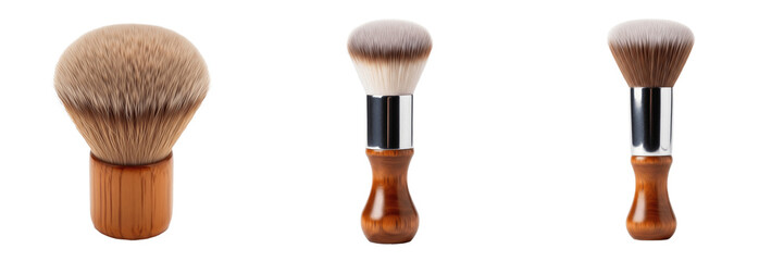 Kabuki Brush Dense Face Makeup Brush Isolated on White Background No Shadow, Short Handle Powder Brush for Foundation and Buffing, Professional Cosmetic Tool for Flawless Complexion