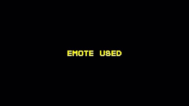 Pixel Art 8 Bit Text Animation: Retro Gaming Emote Display for Vintage Arcade Content on Dark Background 4k video animation seamless loop