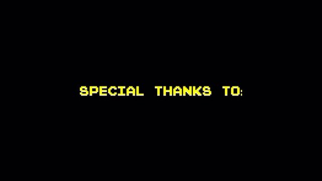Text Pixel Art 8-bit Game Animation for Vintage Arcade Computers, Retro Game Style on Dark Background 4k video animation seamless loop