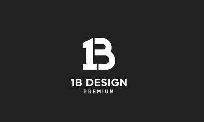 Obraz premium Modern Geometric 1B Logo Design for Business Branding Identity