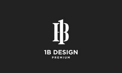 Monogram Logo Design with Merged Letters I and B on Dark Background © alpha