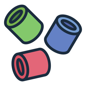 polymer filled line icon. chain molecule form. plastic usage. material science