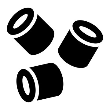 polymer glyph icon. chain molecule form. plastic usage. material science