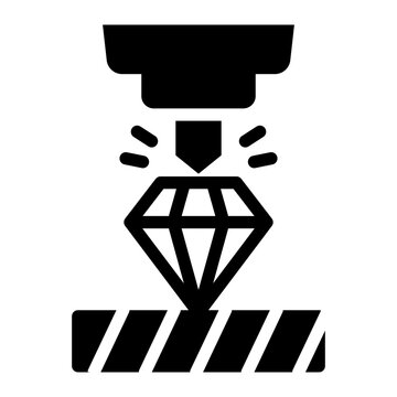 hardness glyph icon. diamond indenter tip. surface resistance. material test