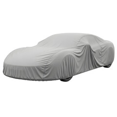 Covered sports car isolated on transparent background