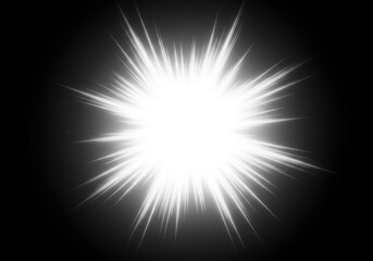 Obraz premium An intense, ethereal white glow centered in a deep void, representing purity, energy, and radiant, unrestricted luminosity, white, void, clarity