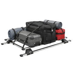 Roof Rack with Travel Gear isolated on transparent background