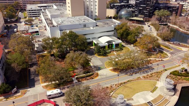 Aerial video Arnold Palmer Childrens Hospital Orlando Florida