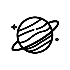 Saturn Planet with Rings and Stars in Space © Muhammad