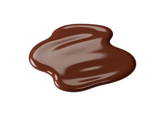 Obraz premium Dark brown liquid smear on white background glossy isolated on a transparent background