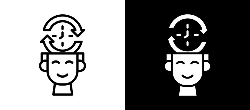 Routine Behavior whiteblack icon