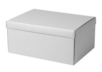 Naklejka premium White cardboard box with closed lid isolated on a transparent background