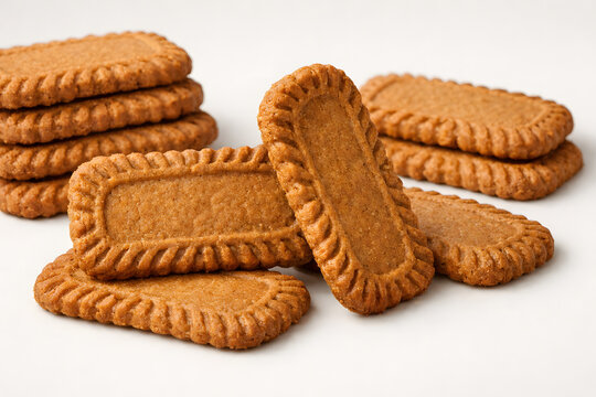 Biscoff cookies display caramelized texture details under controlled studio lighting for premium commercial food advertising visuals