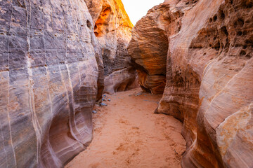 Colorful Striped Canyon Formations in Valley of Fire State Park Nevada