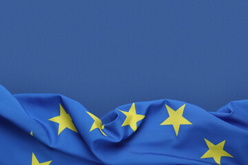 Flag of European Union on  blue background