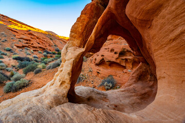 Colorful Striped Canyon Formations in Valley of Fire State Park Nevada