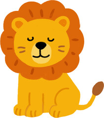 Obraz premium Lion Character Expression Set Emotion Collection