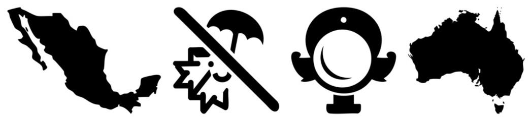 Fototapeta premium Vector featuring country, weather prohibition sign, stylized penguin lantern, and geographic shapes, ideal for UI, travel, or design projects.