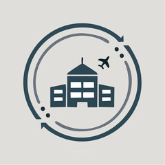 Fototapeta premium 空港施設を表す建物アイコン