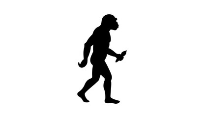 Human evolution silhouette walking sequence vector illustration, progress and growth concept. 