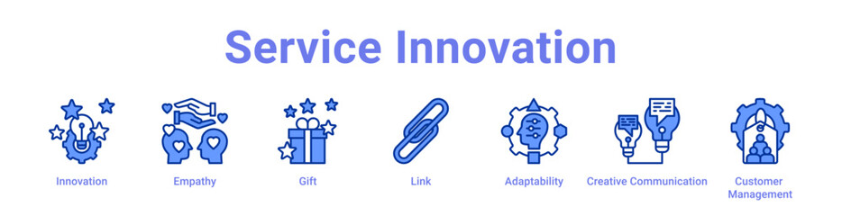 Obraz premium Service Innovation Icon Banner blue color