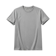 Naklejka premium Simple gray crew neck t-shirt on white background isolated on transparent background
