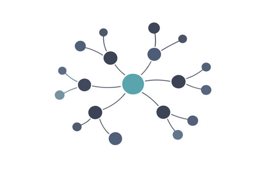 Abstract Decision Tree Network &ndash; Modern Flat AI Vector