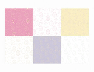 Pastel Easter Egg Seamless Patterns Collection