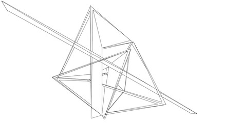 Abstract geometric art with lines and shapes