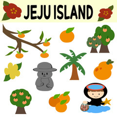 제주도 일러스트 그래픽 요소