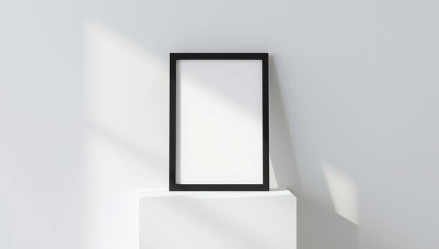 Realistic A4 Photo Frame Mockup. 3D render 