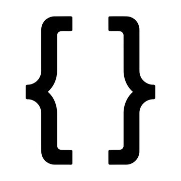 curly bracket glyph icon symbolizing code math notation