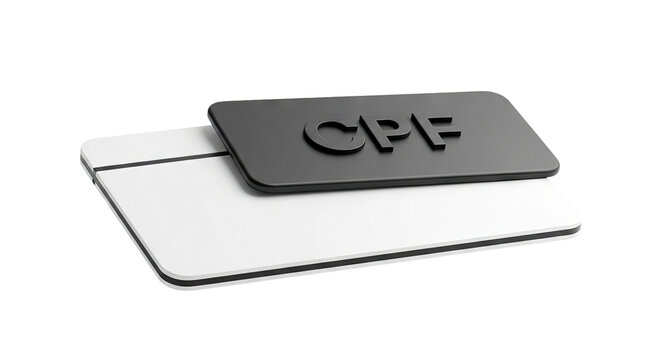 3D Render of CPF Logo on White and Black Base