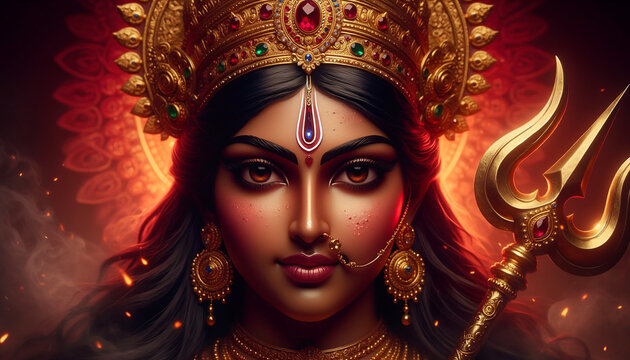 Close up of Maa durga Face 