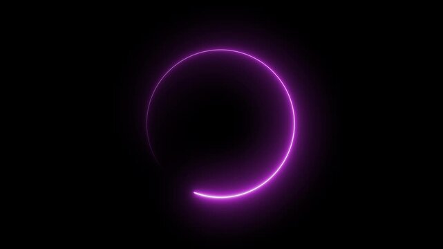 Glowing neon circle with on black background animation.  neon ellipse circle border loop icon. 
Neon round frame, circle, ring shape, loading, Blue neon circle waves loop animation background.