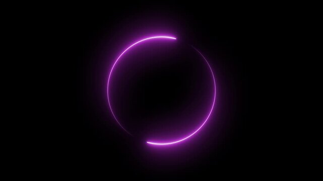 Glowing neon circle with on black background animation.  neon ellipse circle border loop icon. 
Neon round frame, circle, ring shape, loading, Blue neon circle waves loop animation background.