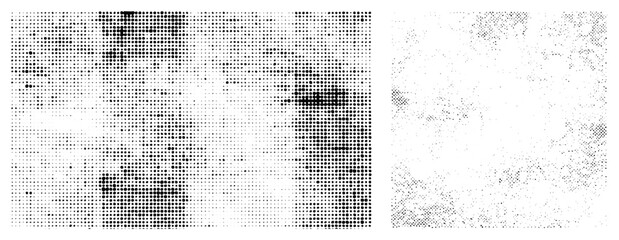 Vector halftone graphic with varying dot density forming abstract shapes, isolated design, aesthetic, dot matrix, graphic art element.