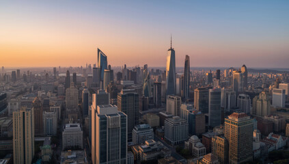 Sunset skyline cityscape skyscraper skyline urban skyline golden light