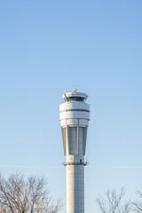 Airport Air traffic control tower to direct flights