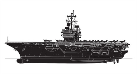 Aircraft Carrier Blueprint – Naval Warship Engineering CAD Technical Drawing © RNB DESIGN