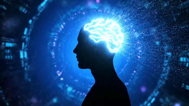 Abstract visualization of human brain activity and consciousness.