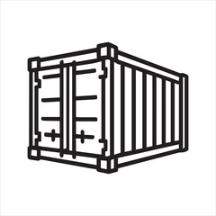 Minimalist shipping container outline © Bissowjid
