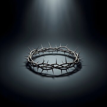 Good friday symbolism crown of thorns on dark background representing jesus christ's crucifixion