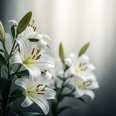 Obraz premium Good friday reflection white lilies symbolizing hope and redemption