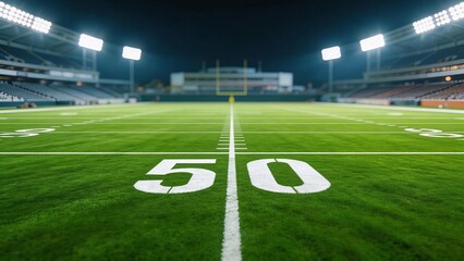 Obraz premium American football field at night